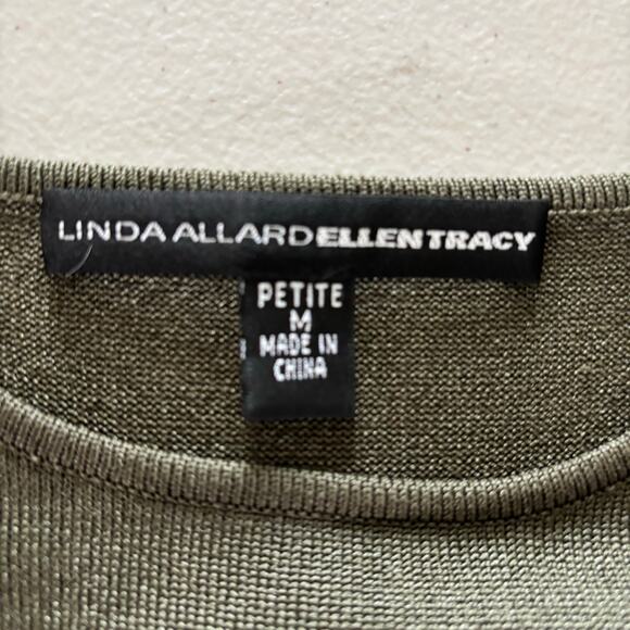 Linda Allard Ellen Tracy Women's Medium Petite Silk Stretch Casual Shirt Tops - Picture 3 of 9